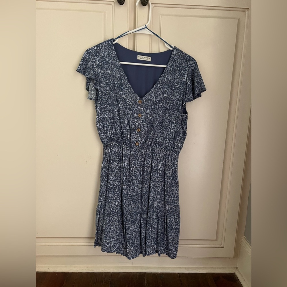 small blue paper crane dress